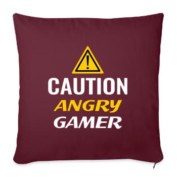 Joueur en colère Joueur Drôles Dictons Jouer à la colère - Housse de coussin décorative 45 x 45 cm - bordeaux - Devant