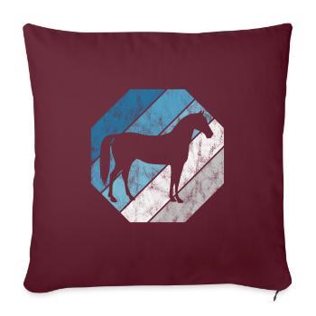 Cheval Cheval Cheval Équestre Pony Équitation Chevaux Rétro - Housse de coussin décorative 45 x 45 cm - bordeaux - Devant