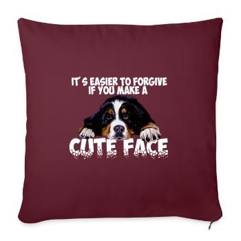 Bouvier bernois - Housse de coussin décorative 45 x 45 cm - bordeaux - Devant
