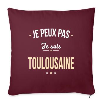 Je peux pas je suis Toulousaine - Housse de coussin décorative 45 x 45 cm - bordeaux - Devant