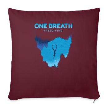 One Breath Freediving Gerätetauchen Apnoe - Sofakissenbezug 45 x 45 cm - Burgunderrot - Vorne