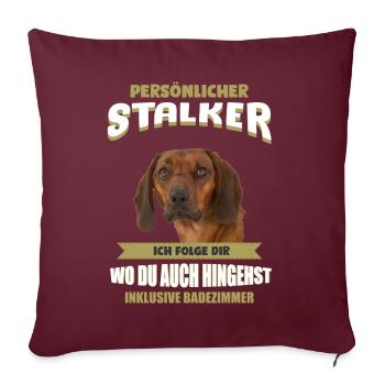 Bayerischer Gebirgsschweißhund - Sofakissenbezug 45 x 45 cm - Burgunderrot - Vorne
