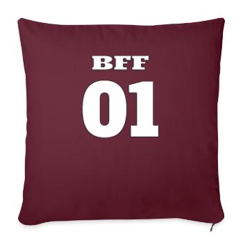 Idée cadeau petite amie soeur - Housse de coussin décorative 45 x 45 cm - bordeaux - Devant