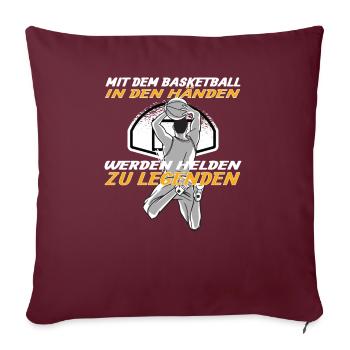 Basketball Geschenkidee Sport Design - Sofakissenbezug 45 x 45 cm - Burgunderrot - Vorne
