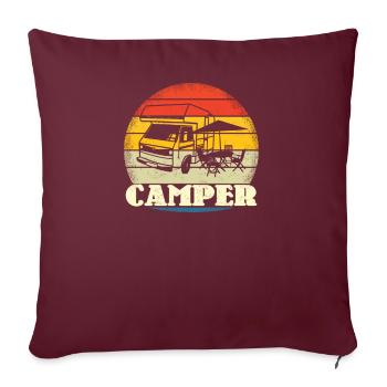 Camper Gift Idea Camping - Housse de coussin décorative 45 x 45 cm - bordeaux - Devant