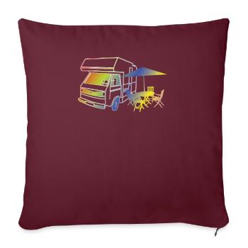 Camper Gift Idea Camping - Housse de coussin décorative 45 x 45 cm - bordeaux - Devant