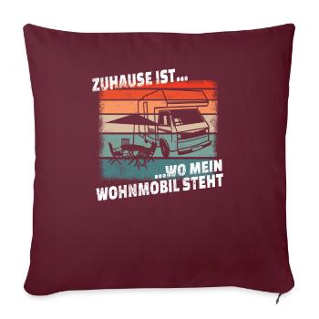Camper Gift Idea Camping - Housse de coussin décorative 45 x 45 cm - bordeaux - Devant