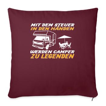 Camper Gift Idea Camping - Housse de coussin décorative 45 x 45 cm - bordeaux - Devant