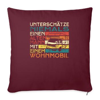 Camper Gift Idea Camping - Housse de coussin décorative 45 x 45 cm - bordeaux - Devant