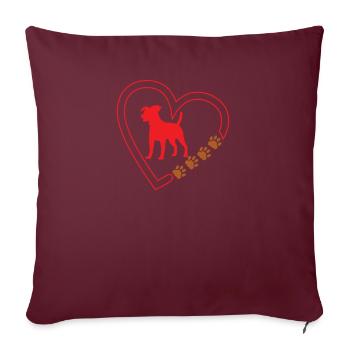 Accessoires pour chiens Terrier Propriétaires de chiens - Housse de coussin décorative 45 x 45 cm - bordeaux - Devant