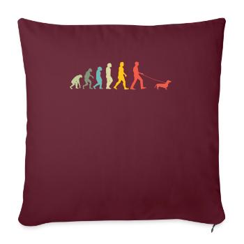 Teckel de race de chien pour les amoureux des chiens - Housse de coussin décorative 45 x 45 cm - bordeaux - Devant