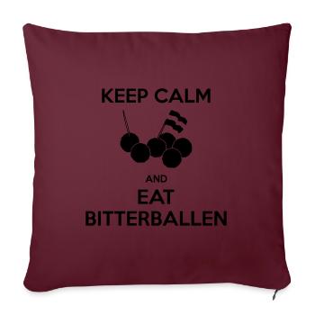 KEEP CALM and eat Bitterballen Multi Color Vector - Sofa pillowcase 17,3'' x 17,3'' (45 x 45 cm) - burgundy - Front