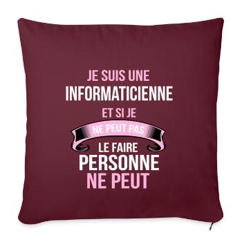 informaticienne - Housse de coussin décorative 45 x 45 cm - bordeaux - Devant