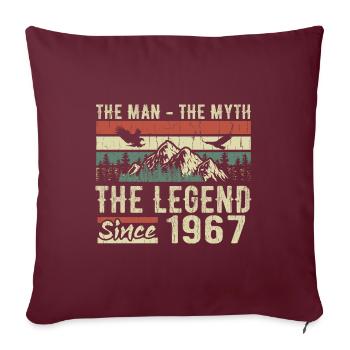 Retro 1967 Vintage - Cadeau D’anniversaire 1967 - Housse de coussin décorative 45 x 45 cm - bordeaux - Devant