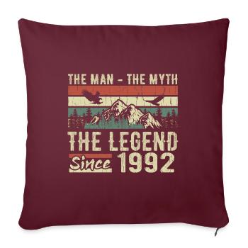 Retro 1992 Vintage - 1992 Geburtstagsgeschenk - Sofakissenbezug 45 x 45 cm - Burgunderrot - Vorne