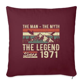 Retro 1971 Vintage - 1971 Geburtstagsgeschenk - Sofakissenbezug 45 x 45 cm - Burgunderrot - Vorne