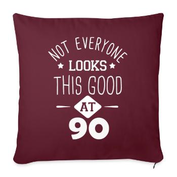 pas tout le monde-l'air aussi bien a 90 ans - Housse de coussin décorative 45 x 45 cm - bordeaux - Devant
