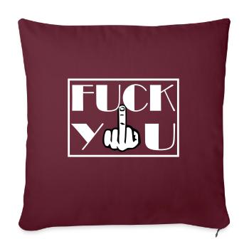 Fuck You Fick Dich Mittelfinger - Sofakissenbezug 45 x 45 cm - Burgunderrot - Vorne
