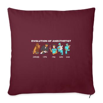 Évolution de l'anesthésiste pour les médecins d'anesthésie - Housse de coussin décorative 45 x 45 cm - bordeaux - Devant