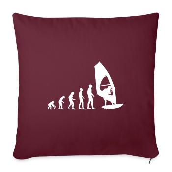 Planche à voile Planche à voile Evolution Surf de windsurffer Surf - Housse de coussin décorative 45 x 45 cm - bordeaux - Devant