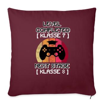 LEVEL COMPLETED CLASSE 7 à 8 Next LvL de l’école - Housse de coussin décorative 45 x 45 cm - bordeaux - Devant