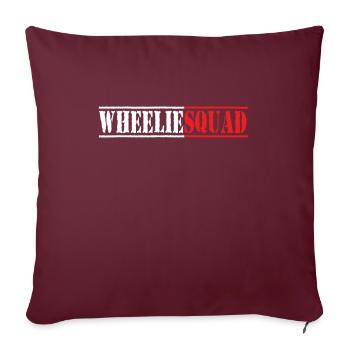 WheelieSquad - Wheelie - Équipe - Vélo - VTT - Équipe - Housse de coussin décorative 45 x 45 cm - bordeaux - Devant