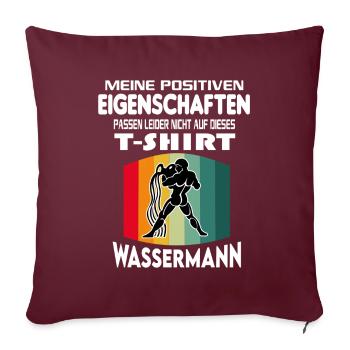 Geburtstag Sternzeichen Retro Wassermann - Sofakissenbezug 45 x 45 cm - Burgunderrot - Vorne