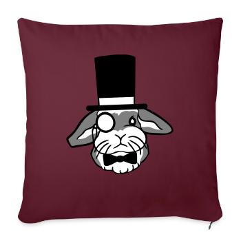 Mr. Bunny Gentleman Chapeau haut de forme Monocle Lunettes - Housse de coussin décorative 45 x 45 cm - bordeaux - Devant