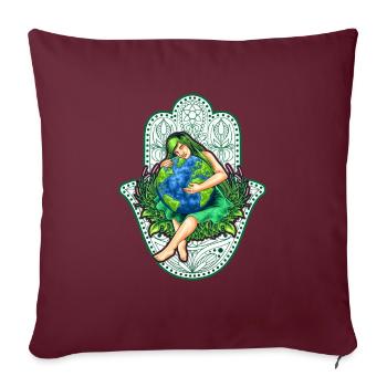 Mère Terre, Gaïa avec Mandala, Nature Idée cadeau - Housse de coussin décorative 45 x 45 cm - bordeaux - Devant