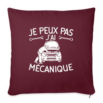 Je Peux Pas J'Ai Mécanique - Housse de coussin décorative 45 x 45 cm - bordeaux - Devant