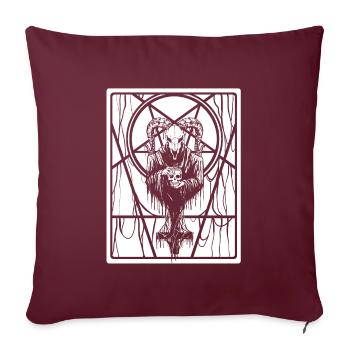 Satanique Occulte Dark Art Evil 666 Pentagramme - Housse de coussin décorative 45 x 45 cm - bordeaux - Devant