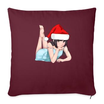Weihnachten Anime Manga Otaku Gamer Geschenk - Sofakissenbezug 45 x 45 cm - Burgunderrot - Vorne