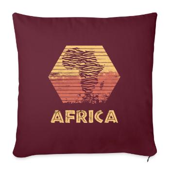 Afrique Nature Rétro Style cadeau carte pays - Housse de coussin décorative 45 x 45 cm - bordeaux - Devant