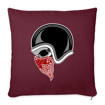 Motorrad totenkopf red bandana - Sofakissenbezug 45 x 45 cm - Burgunderrot - Vorne