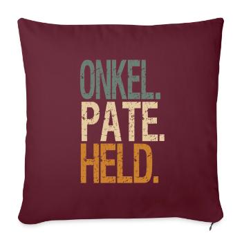 Onkel Pate Held - Sofakissenbezug 45 x 45 cm - Burgunderrot - Vorne