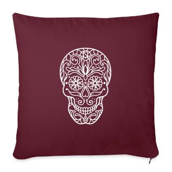 Totenkopf - crâne - Housse de coussin décorative 45 x 45 cm - bordeaux - Devant