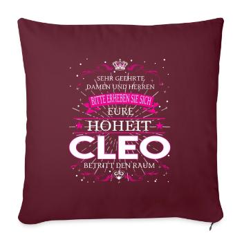 Eure Hoheit Cleo betritt den Raum - Sofakissenbezug 45 x 45 cm - Burgunderrot - Vorne