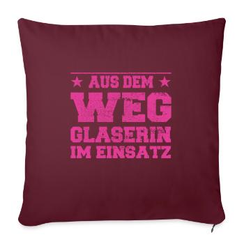 Le vitrier à l’écart dans l’Action Design - Housse de coussin décorative 45 x 45 cm - bordeaux - Devant