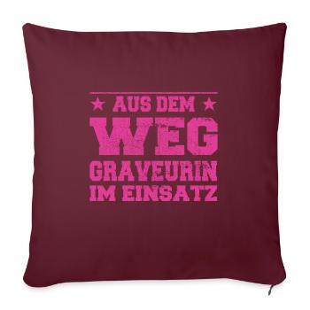 Graveur à l’écart dans l’Action Design - Housse de coussin décorative 45 x 45 cm - bordeaux - Devant