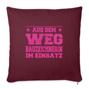 Dessinatrice à l’écart dans le design d’action - Housse de coussin décorative 45 x 45 cm - bordeaux - Devant