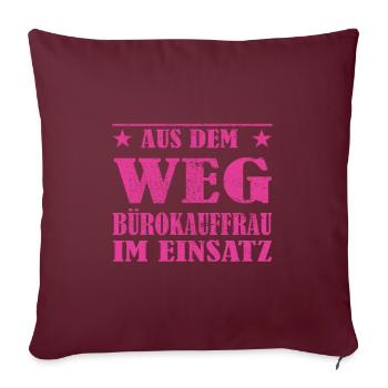 Employé de bureau en action Design - Housse de coussin décorative 45 x 45 cm - bordeaux - Devant