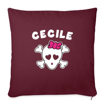 Pirate Cécile Design pour les filles et les femmes - Housse de coussin décorative 45 x 45 cm - bordeaux - Devant
