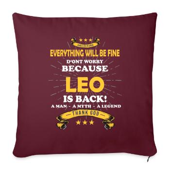 Tout ira bien Leo est de retour - Housse de coussin décorative 45 x 45 cm - bordeaux - Devant