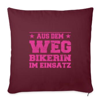 Biker à l’écart en action Design - Housse de coussin décorative 45 x 45 cm - bordeaux - Devant