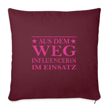 Influenceur à l’écart dans le design d’action - Housse de coussin décorative 45 x 45 cm - bordeaux - Devant