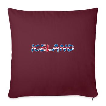 Islande - Housse de coussin décorative 45 x 45 cm - bordeaux - Devant
