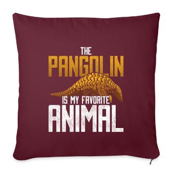 Pangolin pangolin préféré - Housse de coussin décorative 45 x 45 cm - bordeaux - Devant
