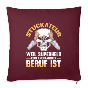 Stuckateur Verputzer Spachtel - Sofakissenbezug 45 x 45 cm - Burgunderrot - Vorne