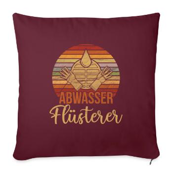Retro Abwasser Flüsterer Abwassertechniker - Sofakissenbezug 45 x 45 cm - Burgunderrot - Vorne