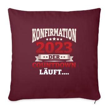 Das Konfirmation Glücks - Sofakissenbezug 45 x 45 cm - Burgunderrot - Vorne
